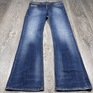 Diesel Zathan Jeans Men 29x32 Blue Bootcut Denim Distressed Italy Vintage Y2K